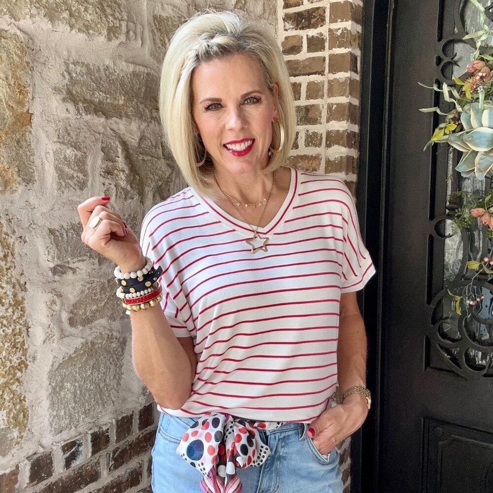 Cabi 6400 Cookout Tee Spring 2023 Small EUC